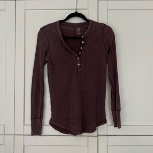 Aerie Real Soft long sleeve in mauve, size S.